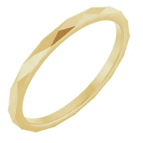 14K White 1.5 mm Diamond Pattern Band