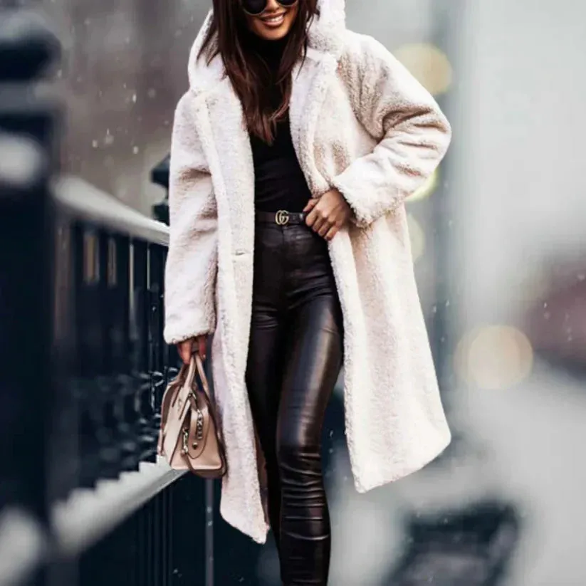 Amadora | Teddy Long Winter Coat - Comfortable Warm Jacket for Women, Soft Cozy Winter Outerwear