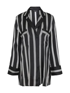 Anine Bing Lynette Shirt in Herringbone Stripe