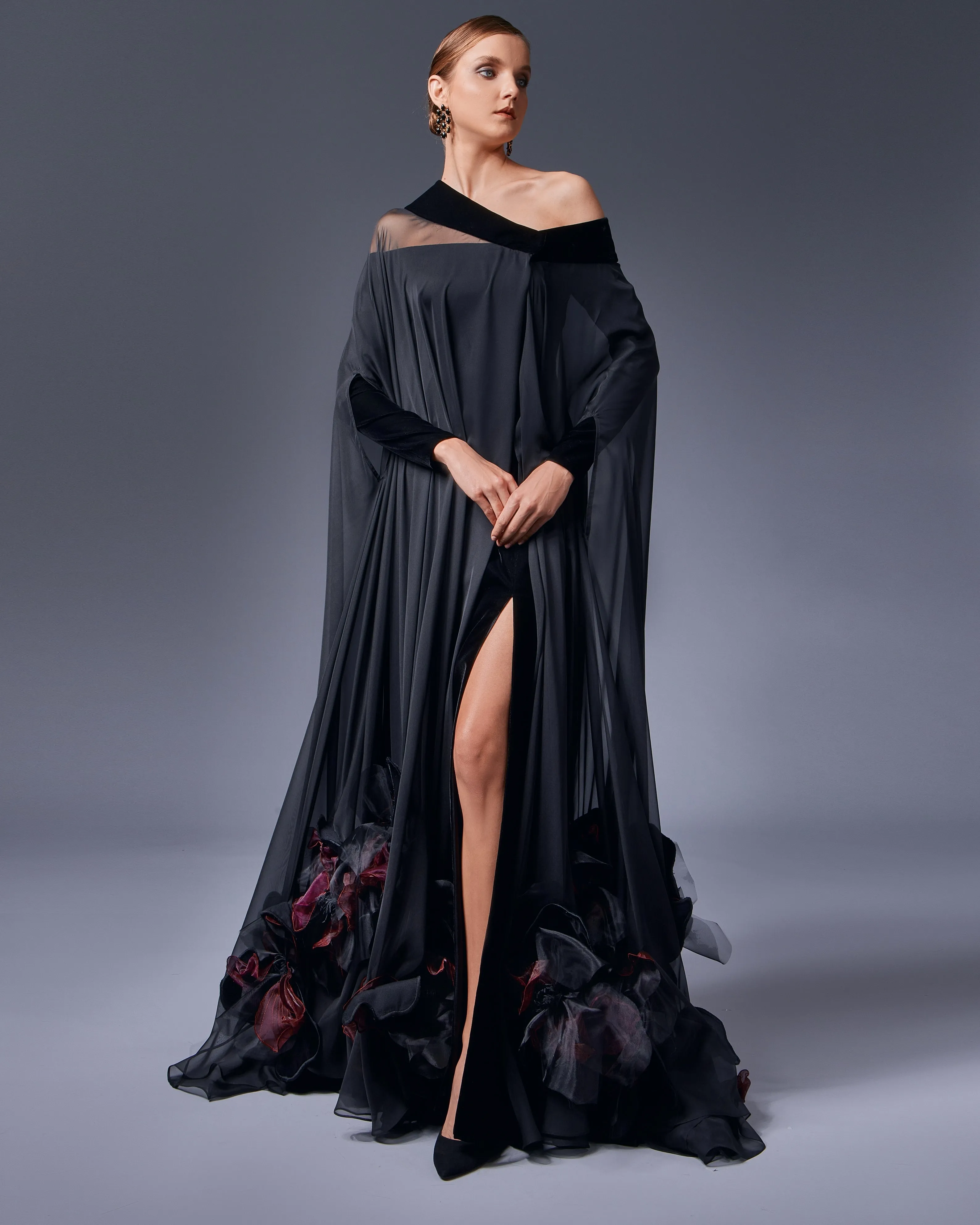 Asymmetrical Coquelicot Flower Cape