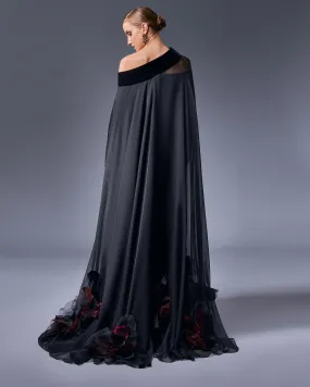 Asymmetrical Coquelicot Flower Cape