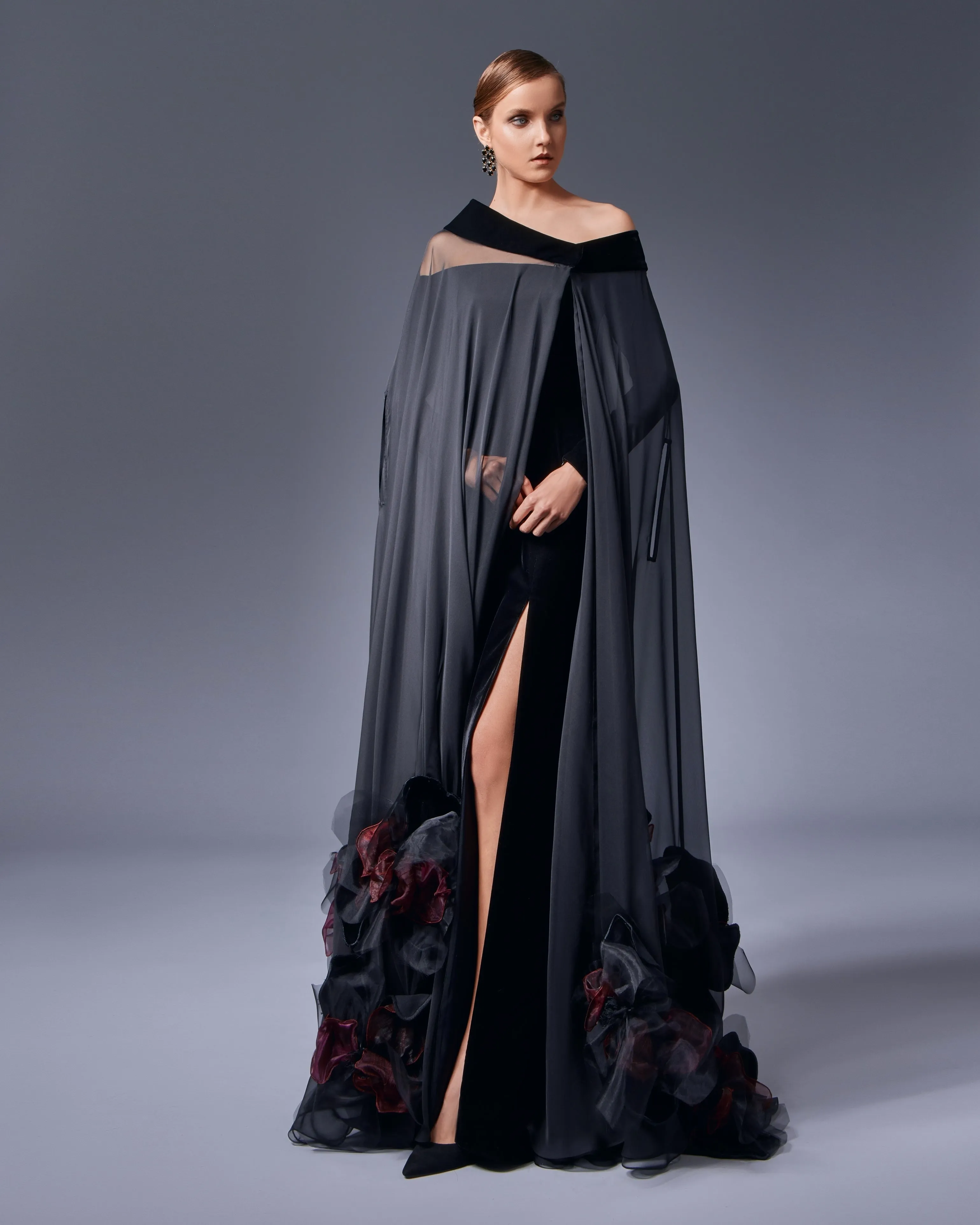 Asymmetrical Coquelicot Flower Cape