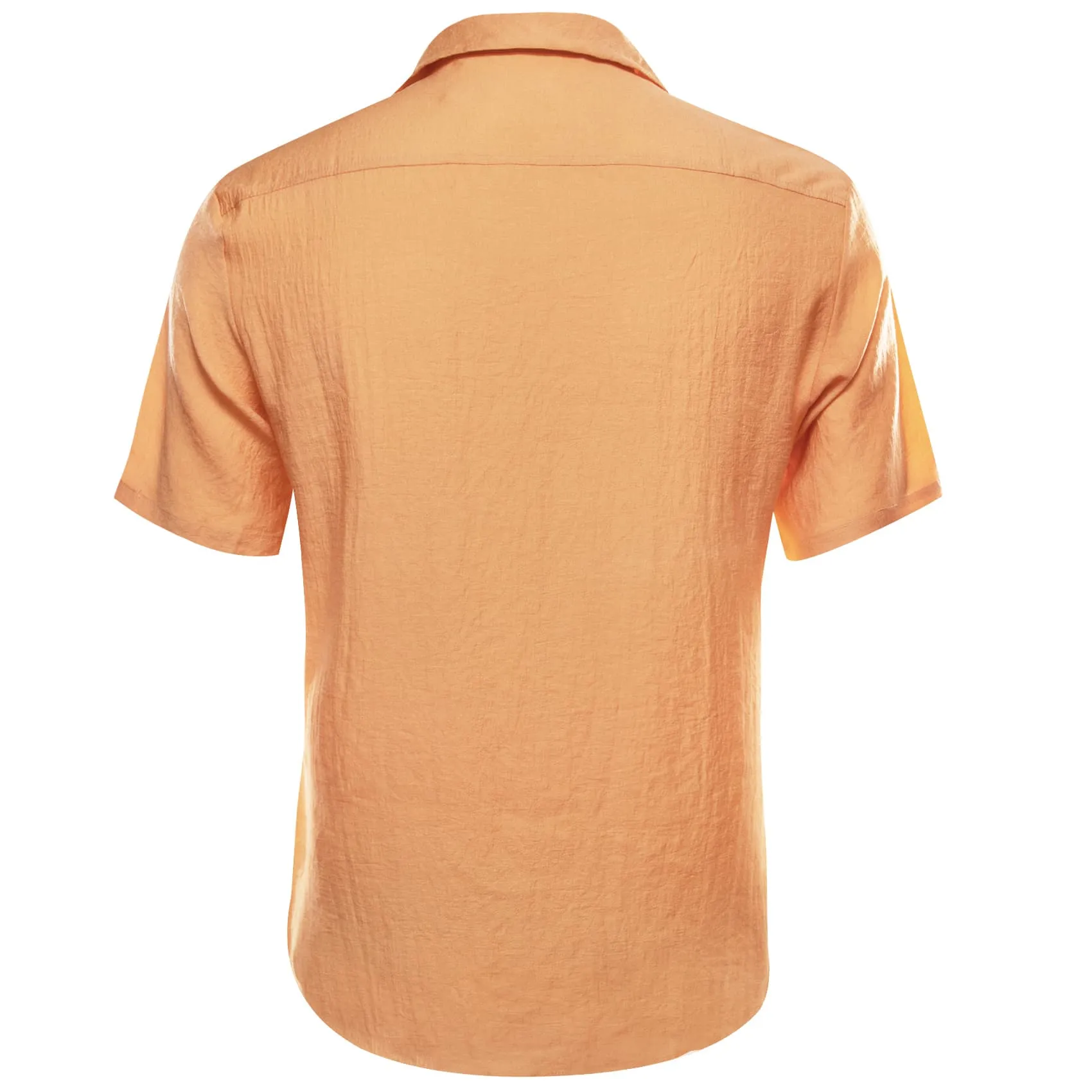 Barry Wang Men Shirts Sandy Brown Orange Solid Dress Button Up Shirt