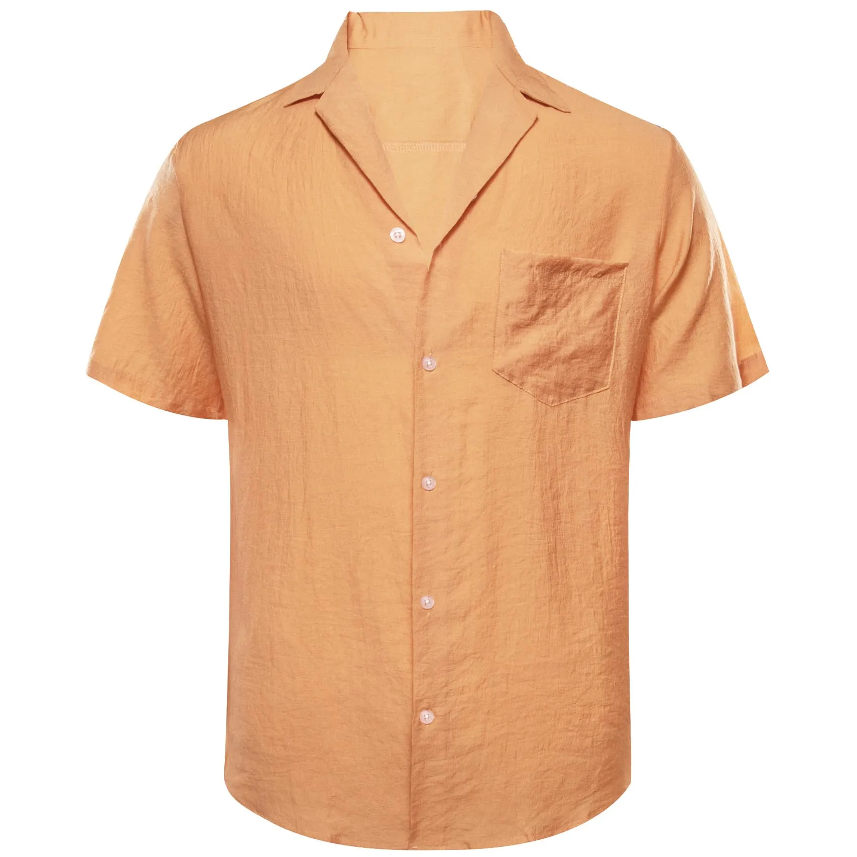 Barry Wang Men Shirts Sandy Brown Orange Solid Dress Button Up Shirt