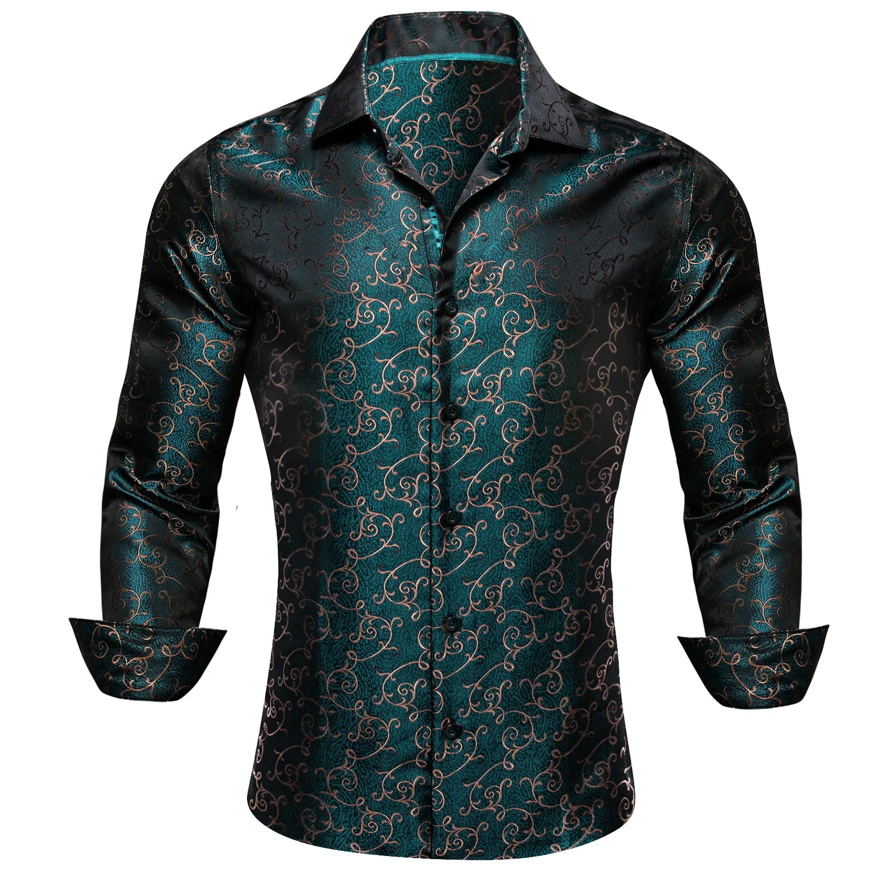 Barry.wang Novelty Green Floral Shirt