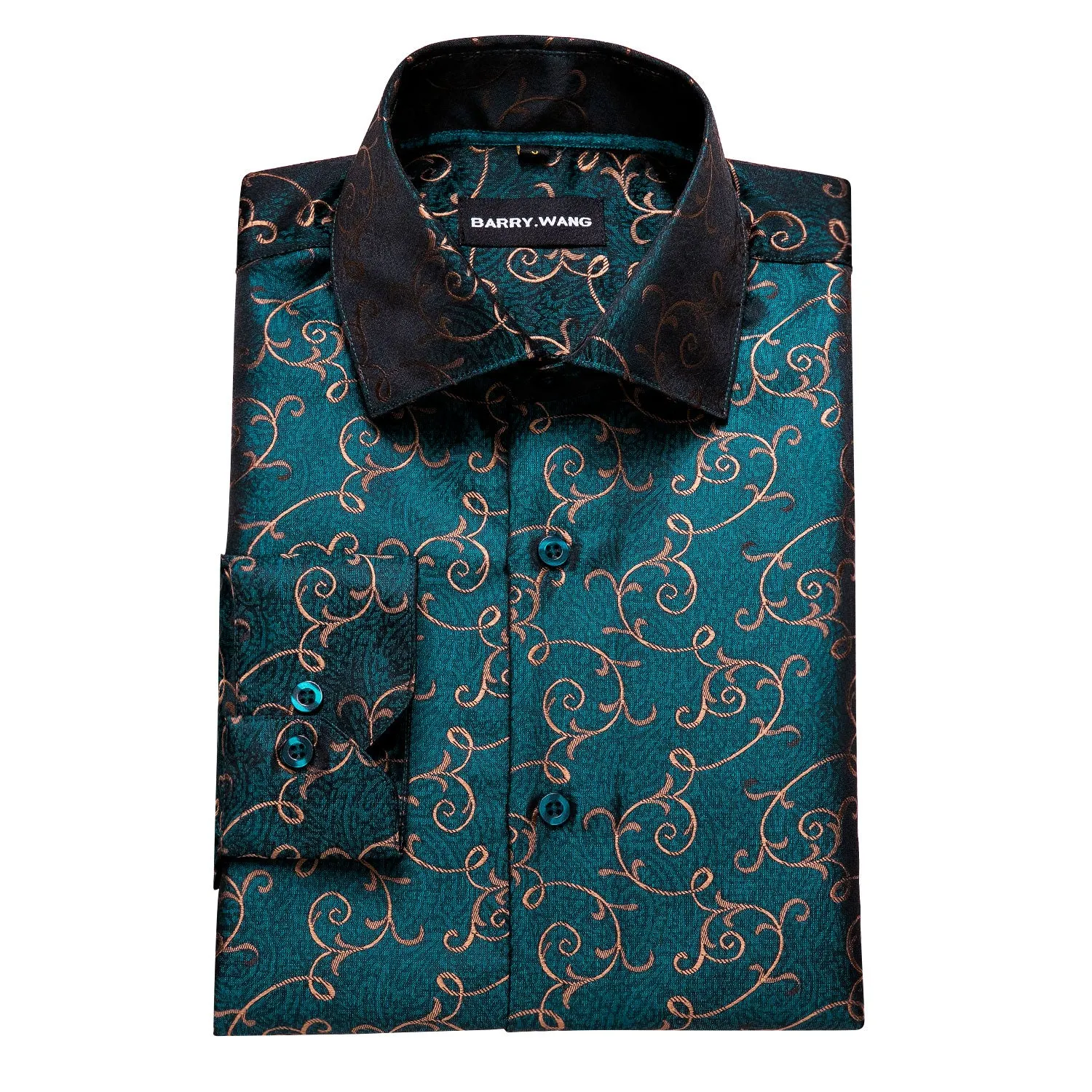 Barry.wang Novelty Green Floral Shirt