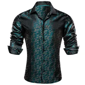 Barry.wang Novelty Green Floral Shirt