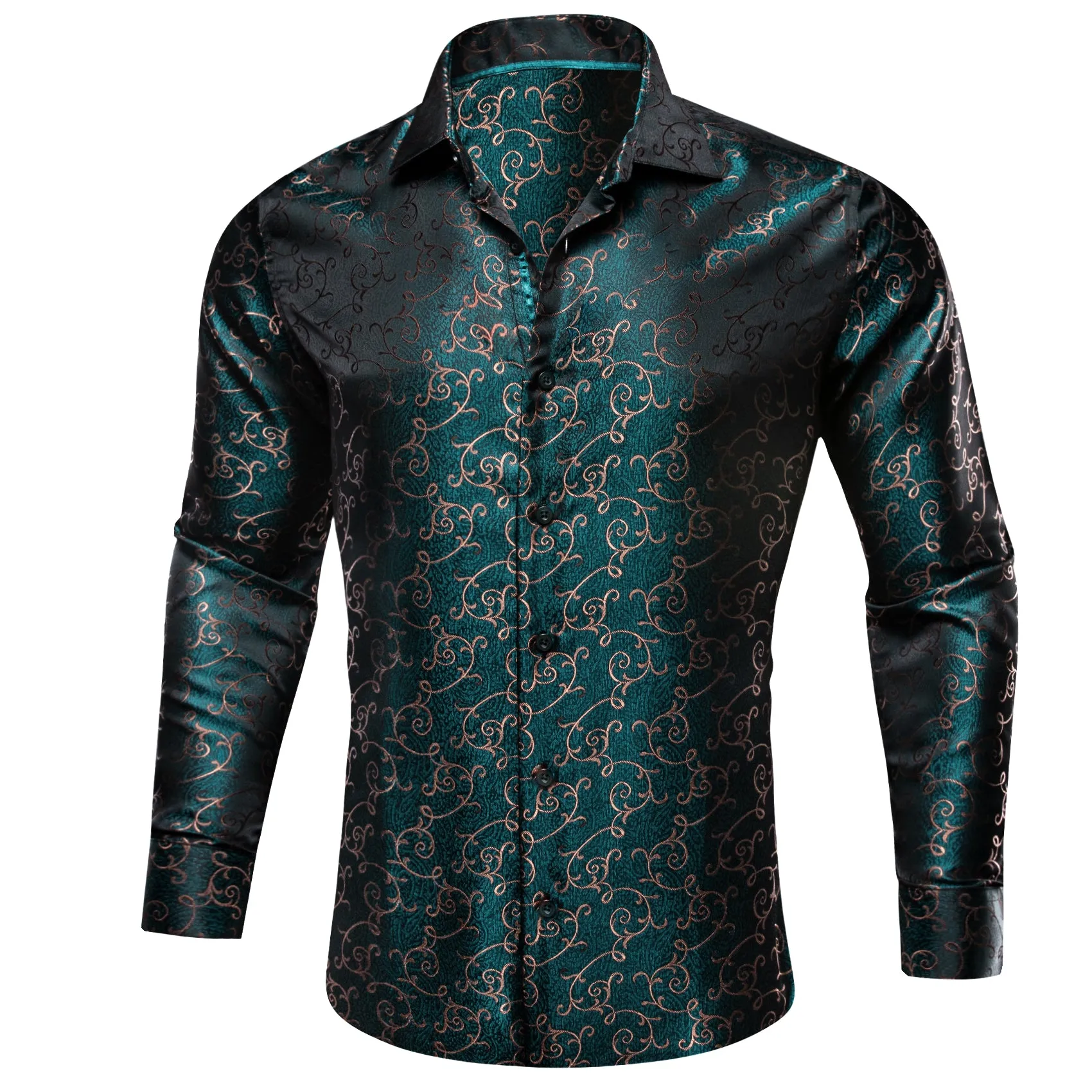 Barry.wang Novelty Green Floral Shirt