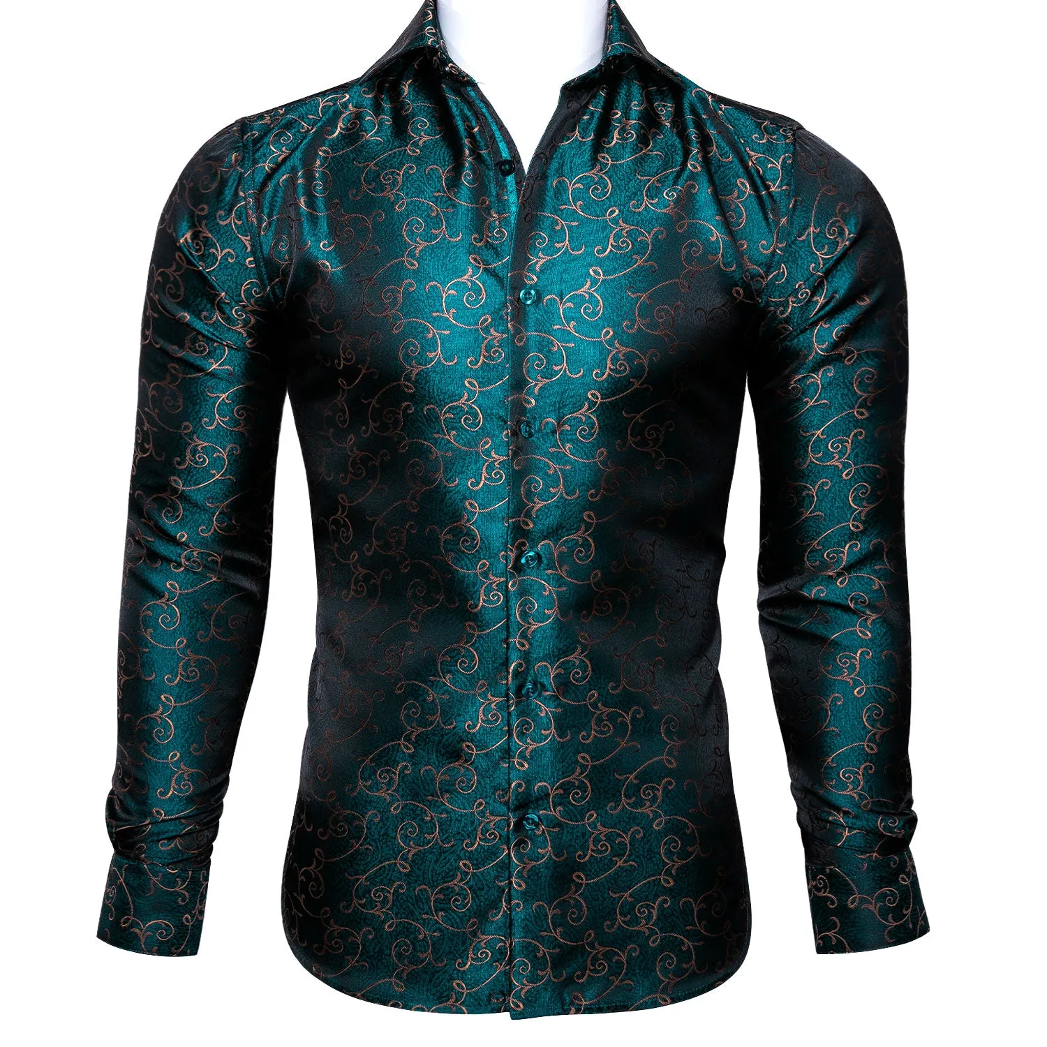Barry.wang Novelty Green Floral Shirt