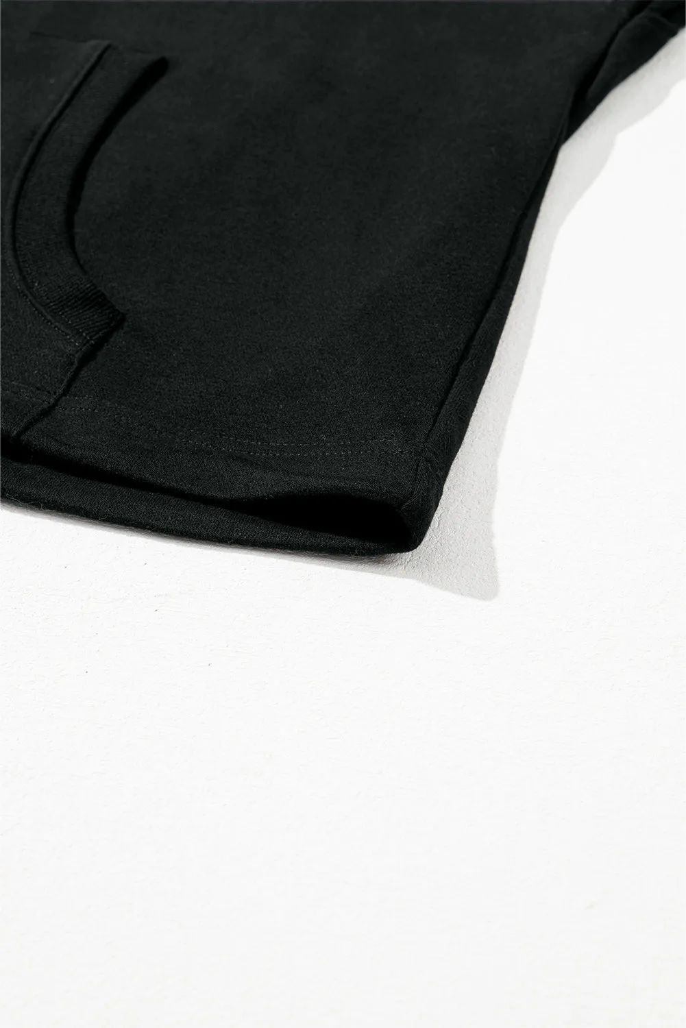 Black Half Zipper Oversized Hoodie