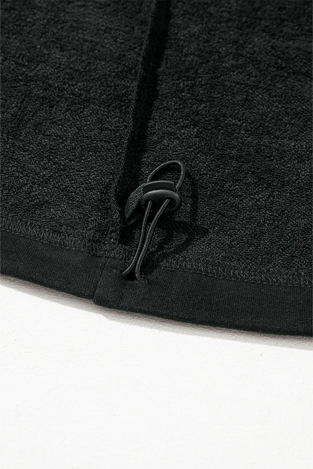 Black Half Zipper Oversized Hoodie