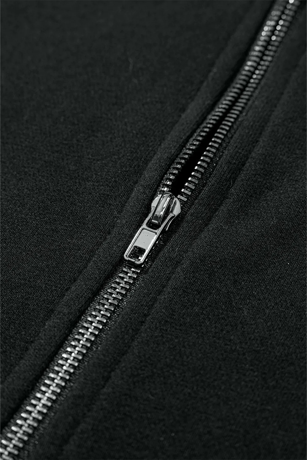 Black Half Zipper Oversized Hoodie