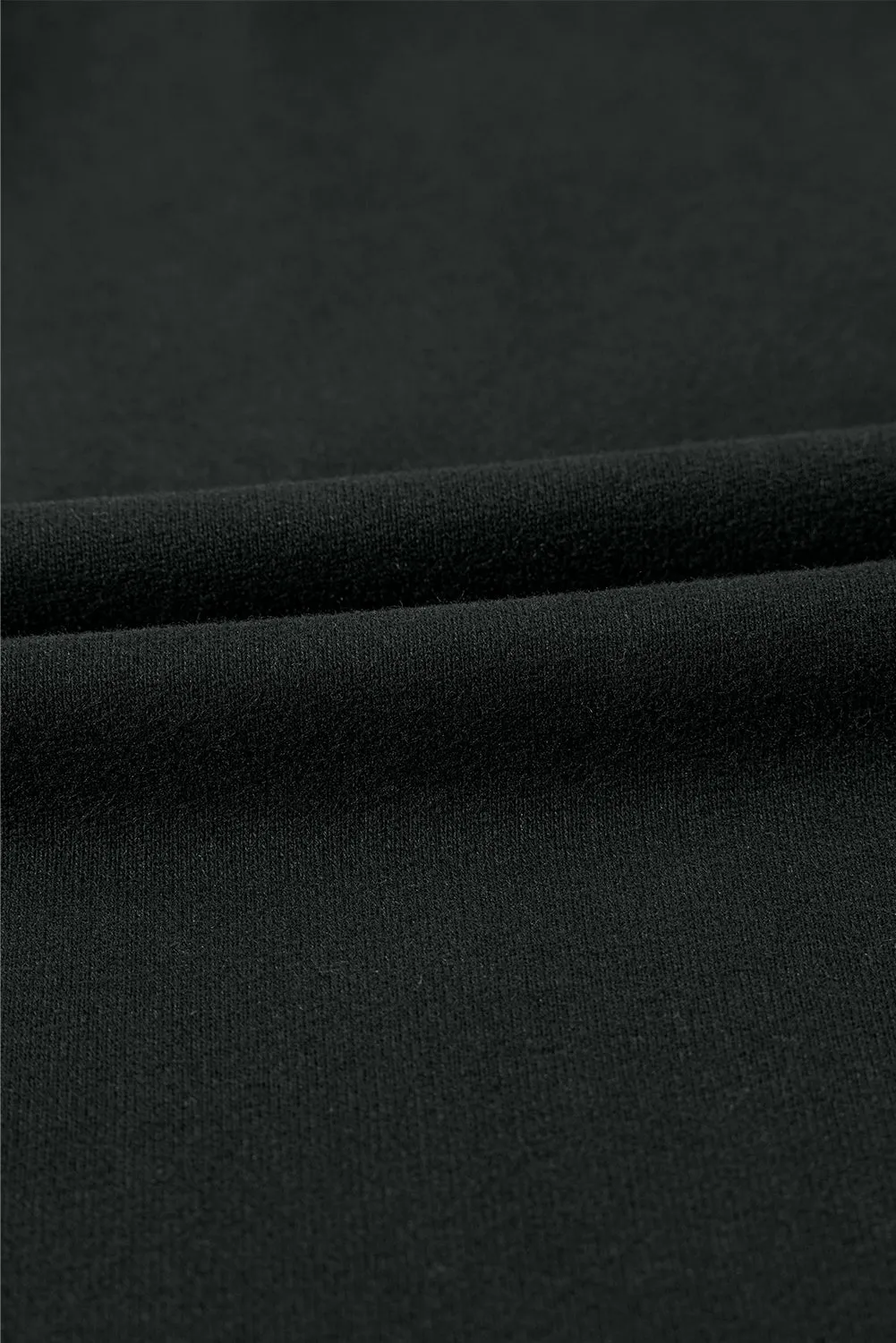 Black Half Zipper Oversized Hoodie