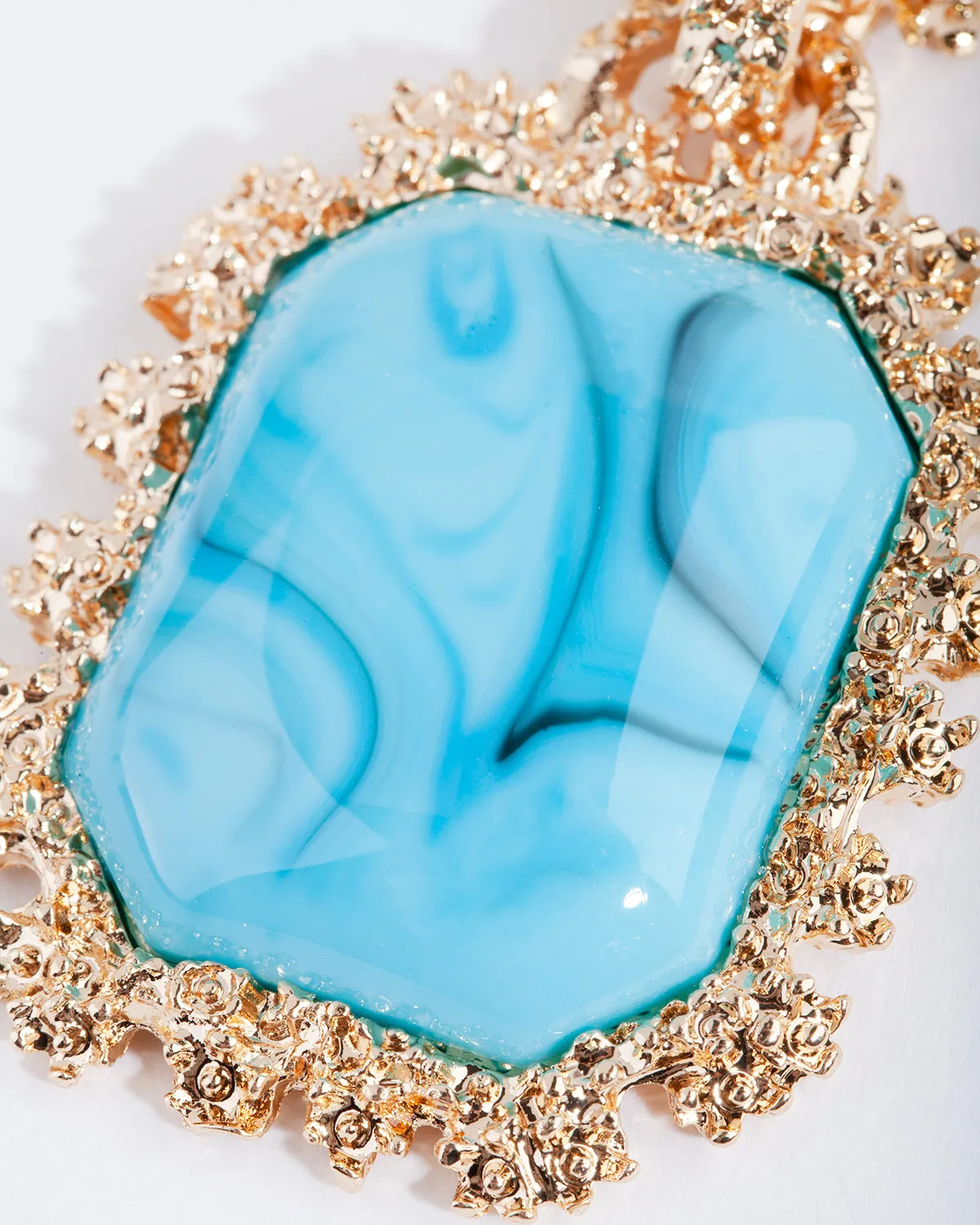 Blue Dome Textured Earring