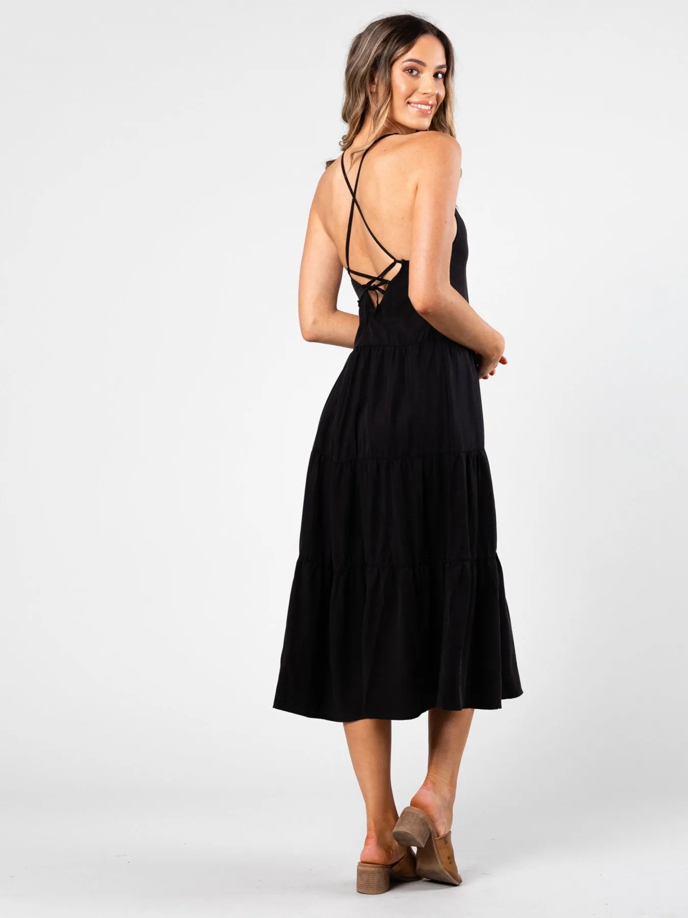 Bounds Panels Midi Dress - Black