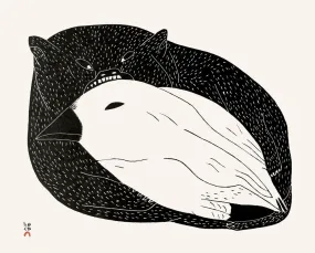 Cape Dorset 2020 Print, Nunavut Vampire, Malaija Pootoogook