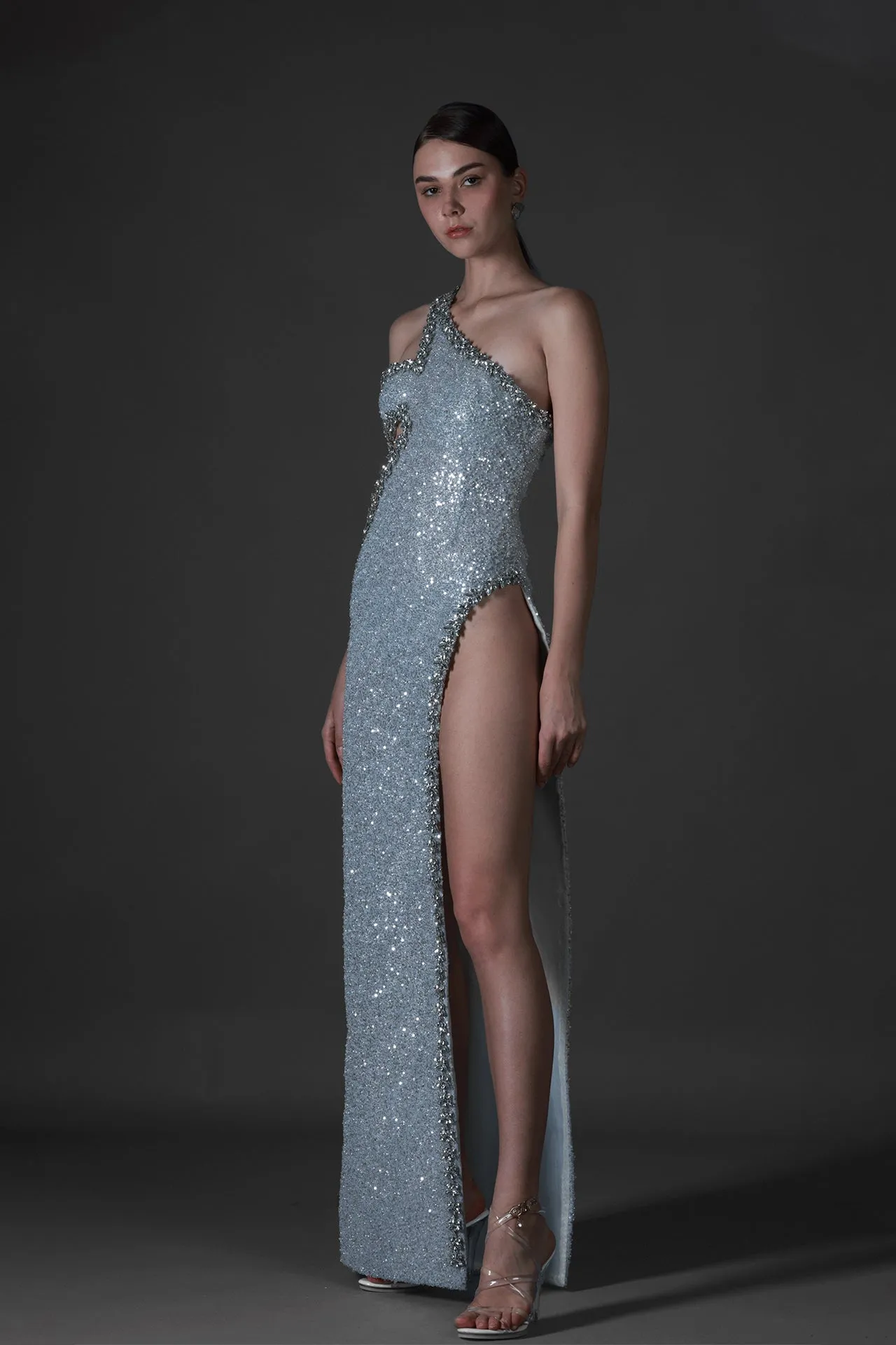 Cape One-shoulder Dress