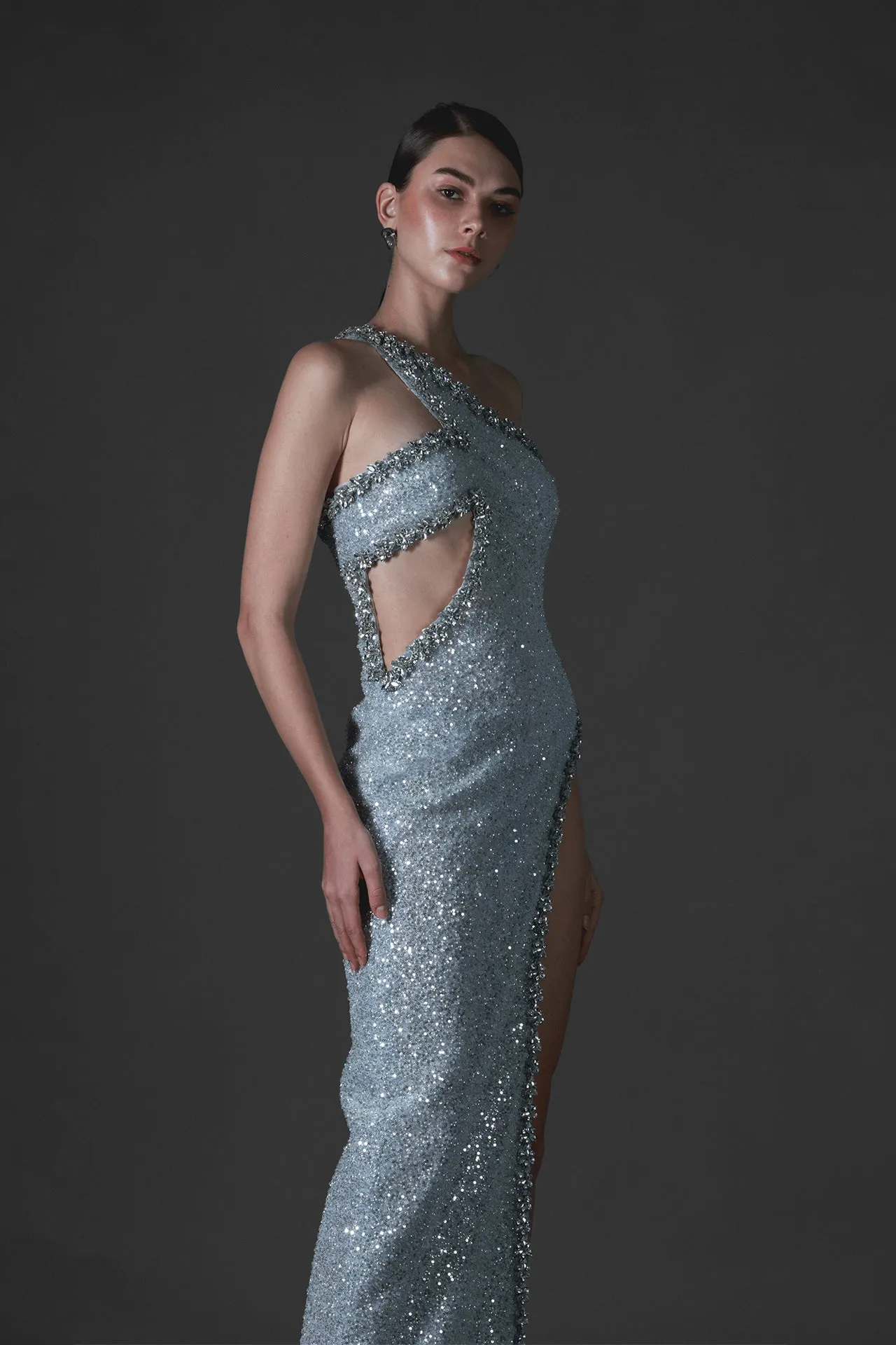 Cape One-shoulder Dress