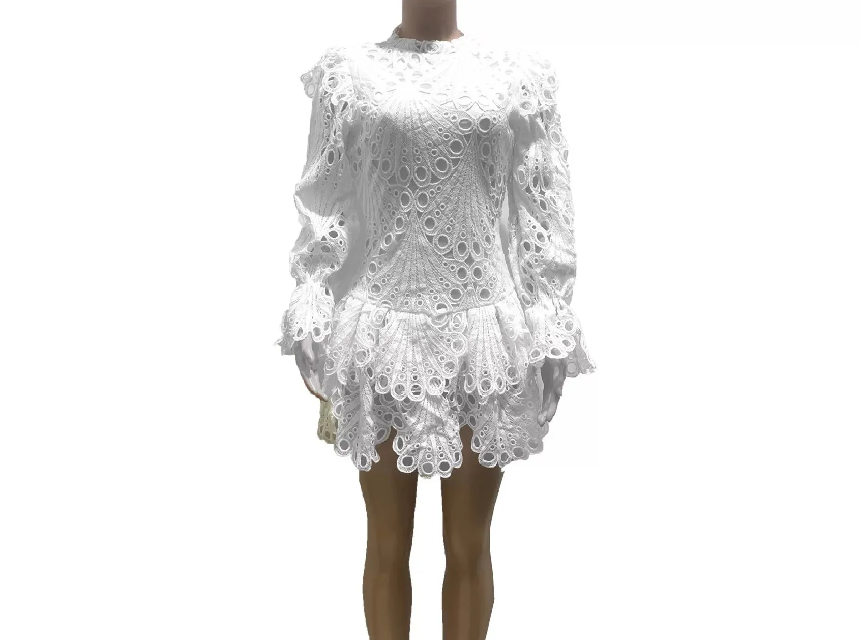Cascading Ruffles Mini Dress