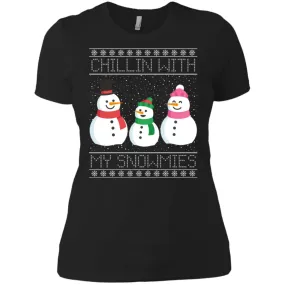Chillin With My Snowmies Snowman Christmas Women T-Shirt