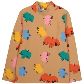 Colourful Bird Turtleneck T-Shirt by Jelly Mallow
