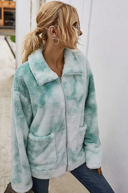 Cool Girl Tie Dye Teddy Jacket