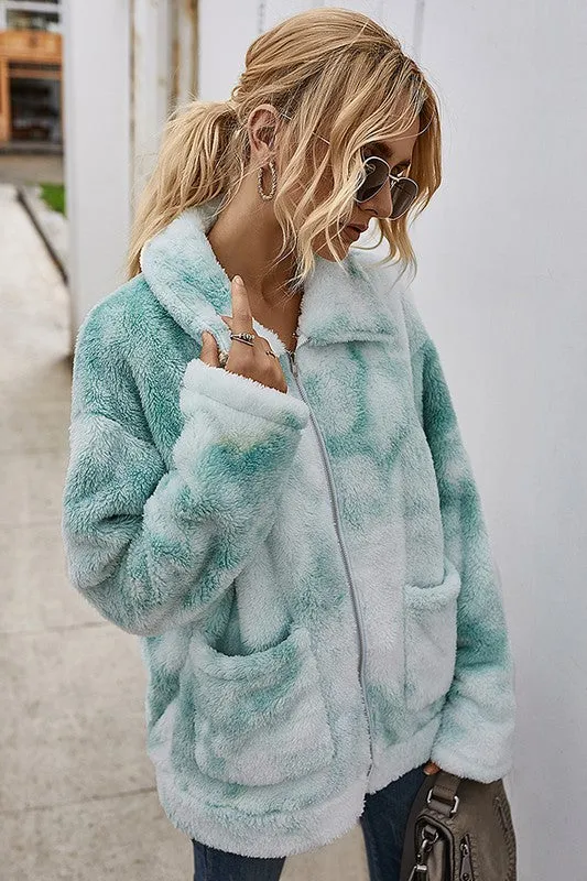 Cool Girl Tie Dye Teddy Jacket