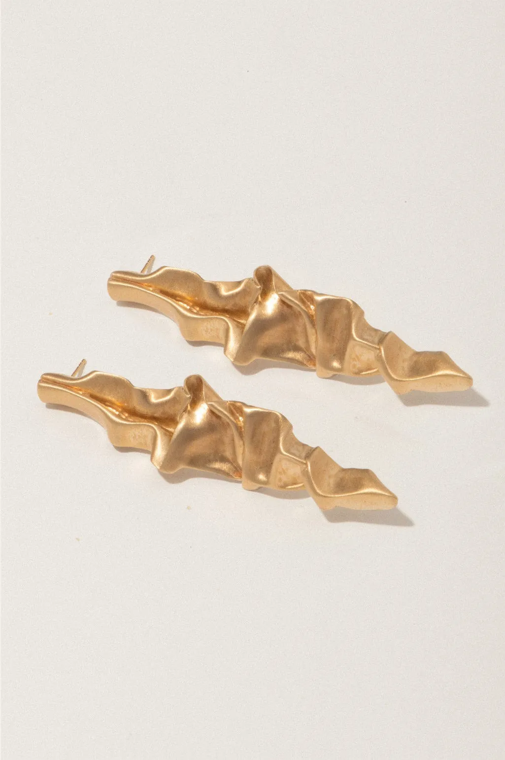 Crumple -  Gold Vermeil Earrings