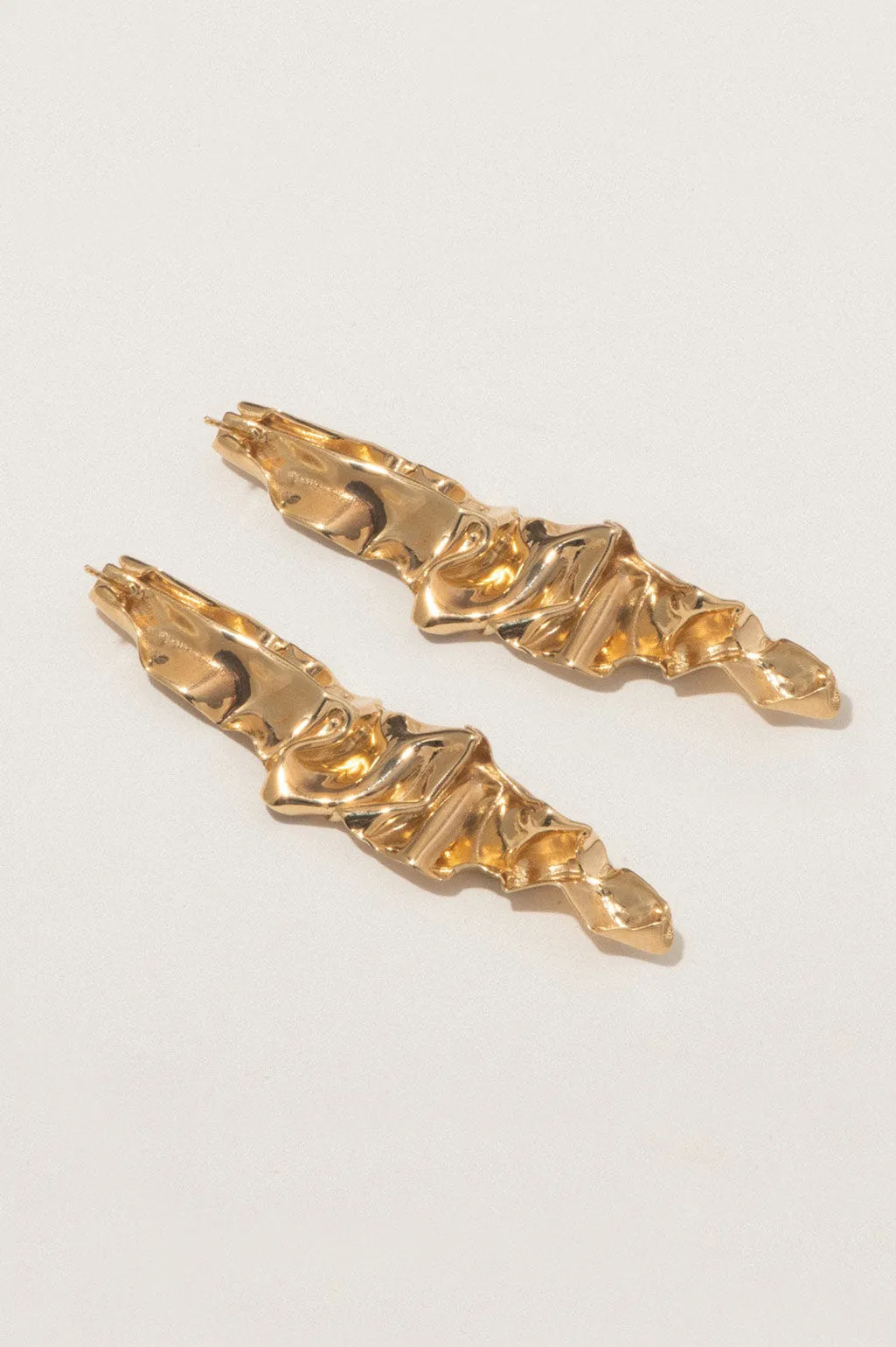 Crumple -  Gold Vermeil Earrings
