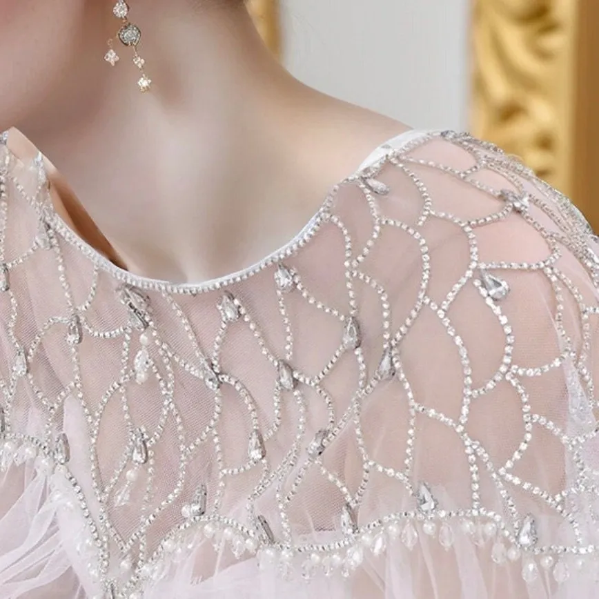 Crystal Embellished Bridal Cape Veil