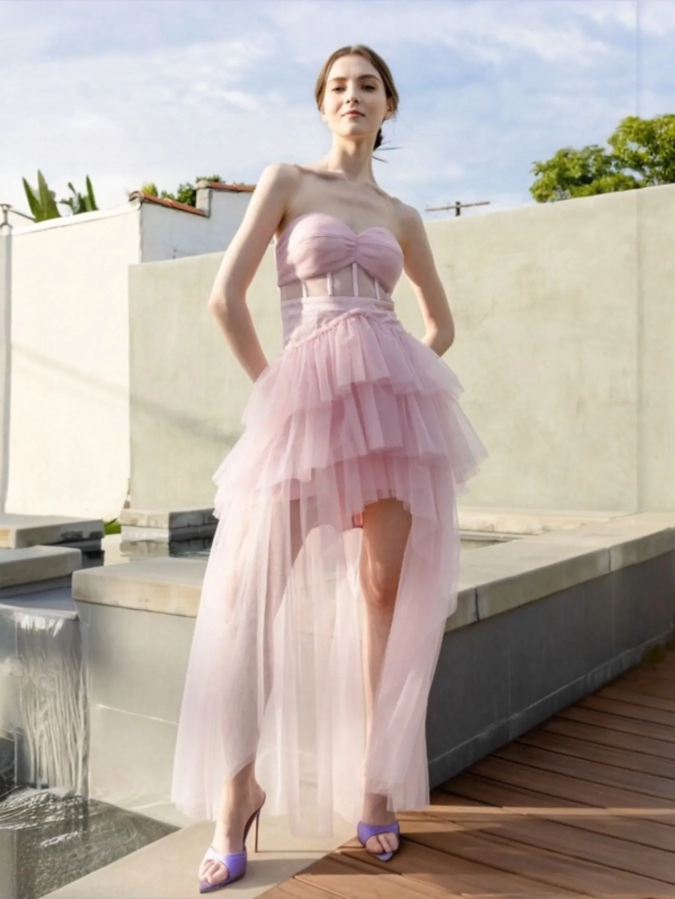 Cynthia Tiered Ruffle Tulle Dress
