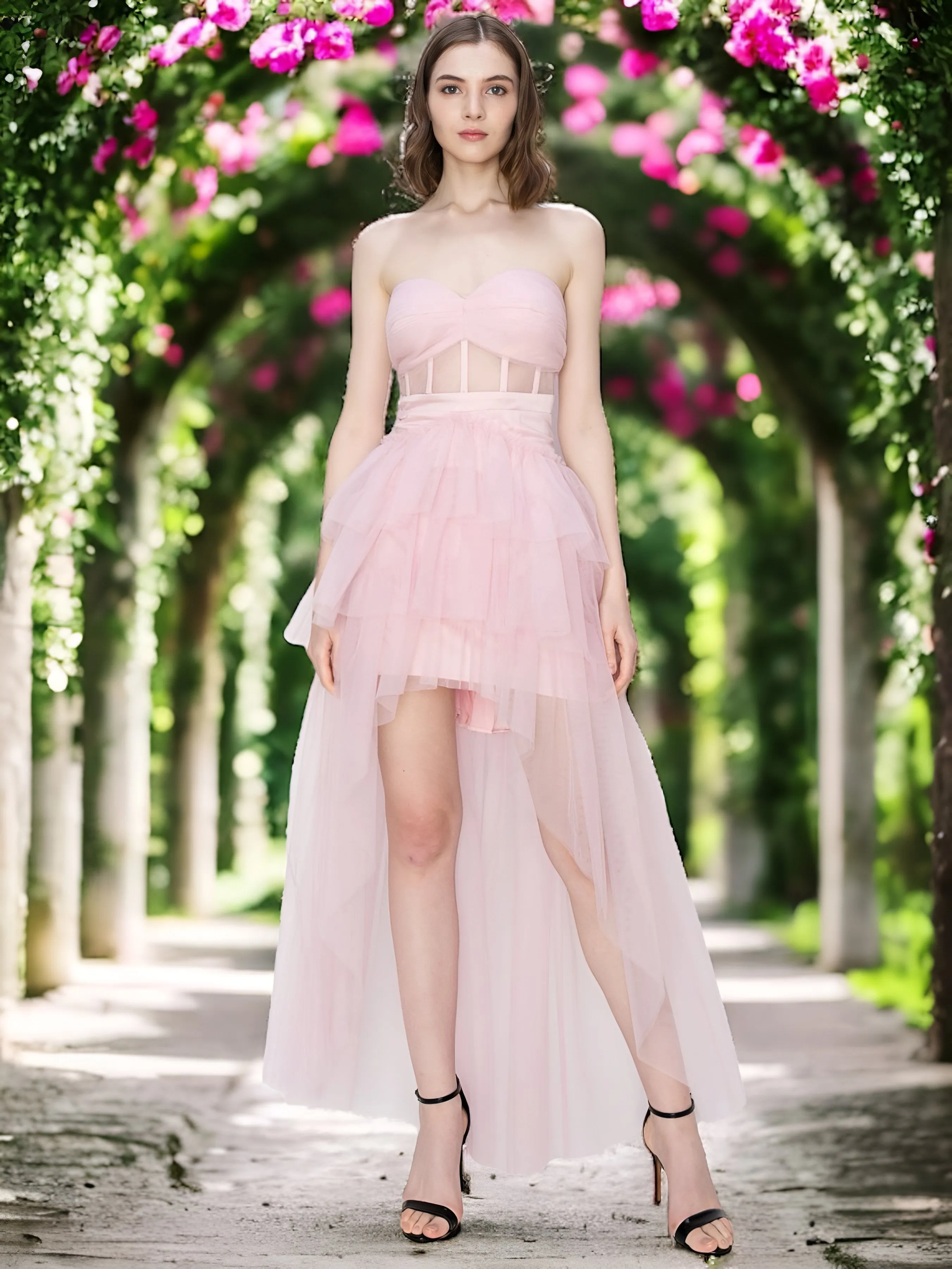 Cynthia Tiered Ruffle Tulle Dress