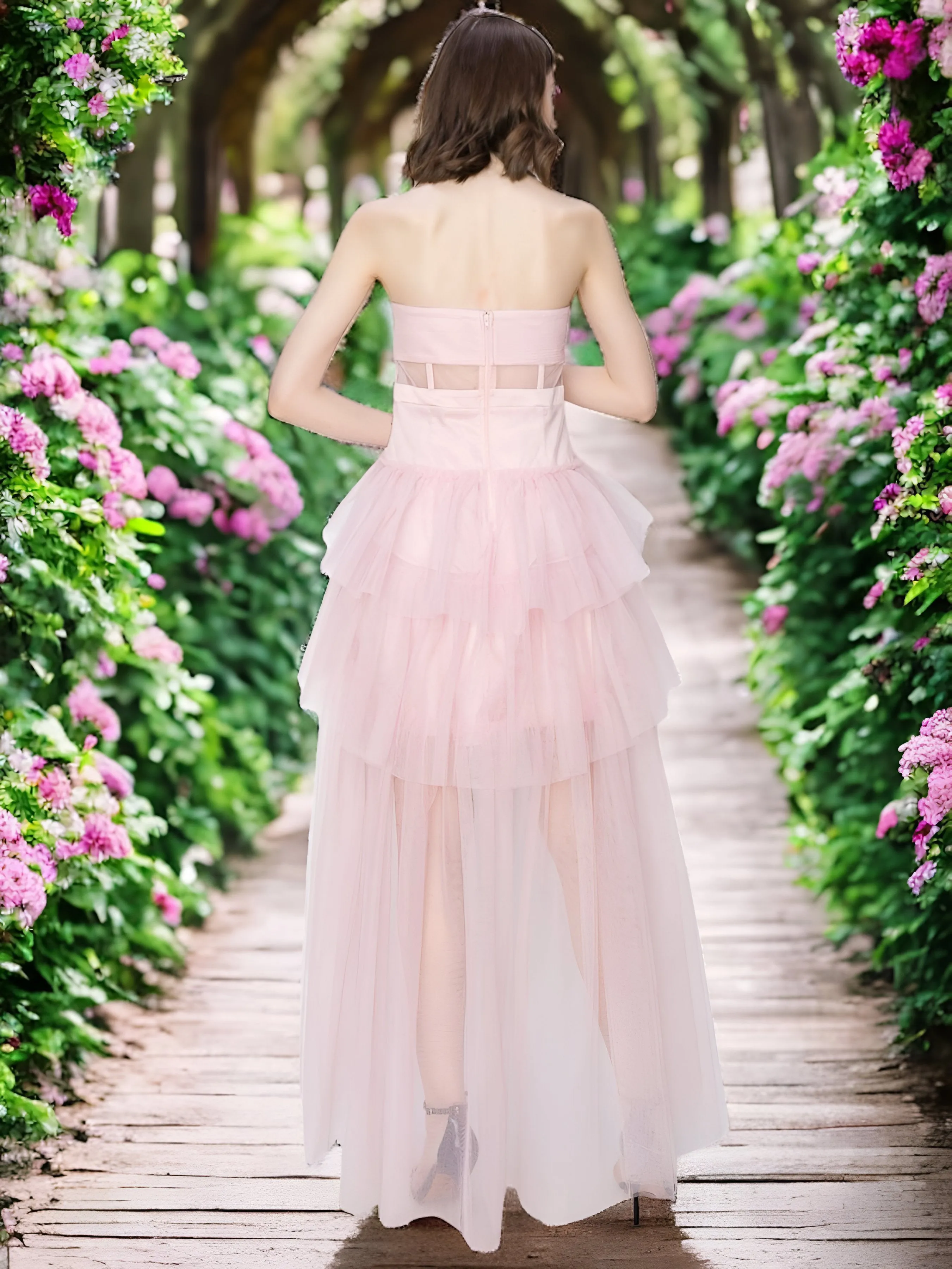 Cynthia Tiered Ruffle Tulle Dress