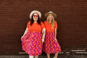 denise dress in hibiscus flowers