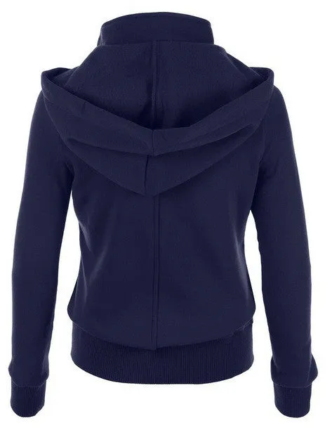 Double Button Hooded Long Sleeves Short Thick Coat