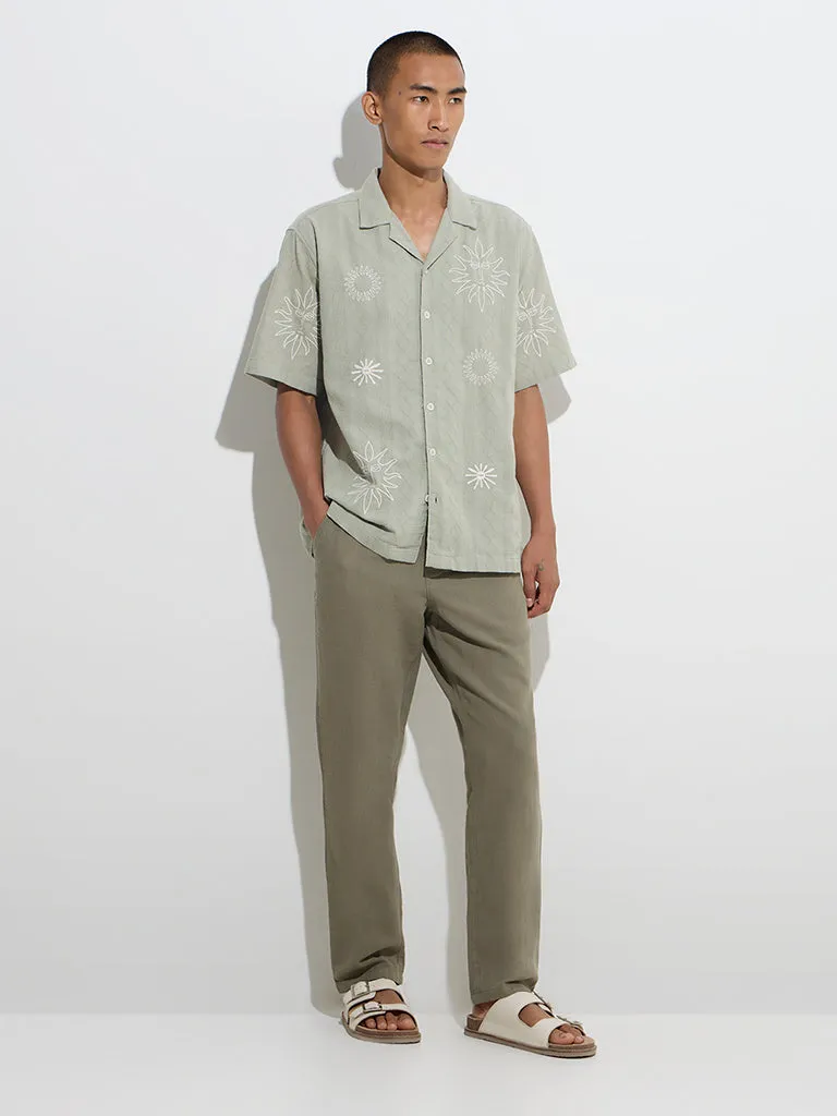 ETA Olive Relaxed-Fit Mid-Rise Cotton Chinos