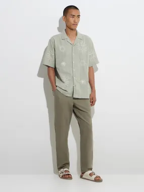 ETA Olive Relaxed-Fit Mid-Rise Cotton Chinos