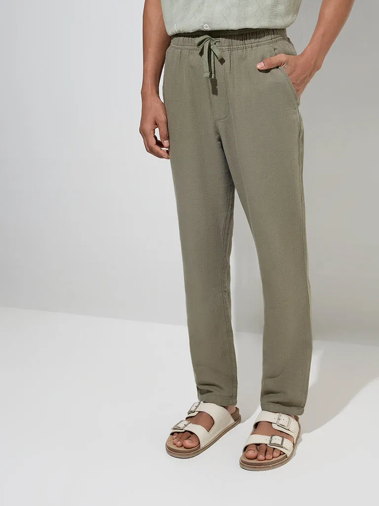 ETA Olive Relaxed-Fit Mid-Rise Cotton Chinos