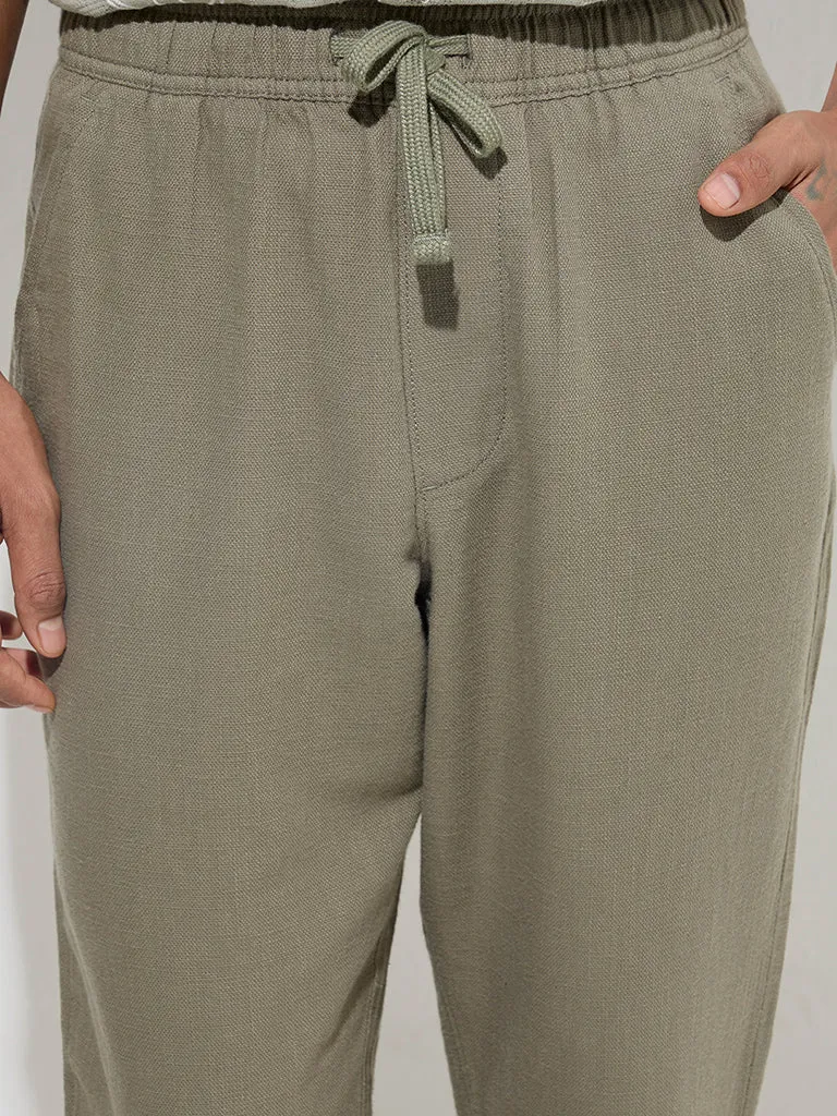 ETA Olive Relaxed-Fit Mid-Rise Cotton Chinos