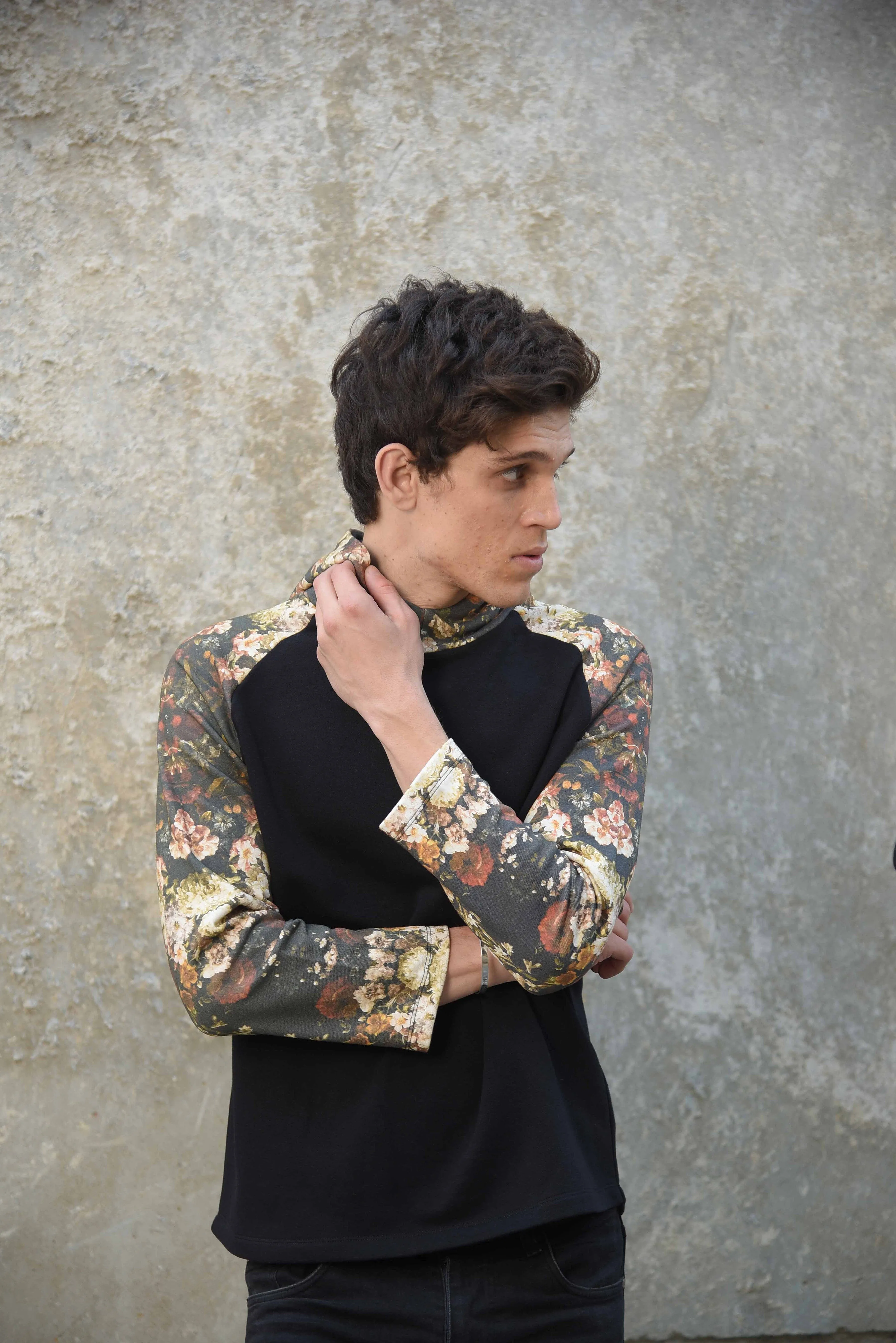 Floral Sleeve Hoodie