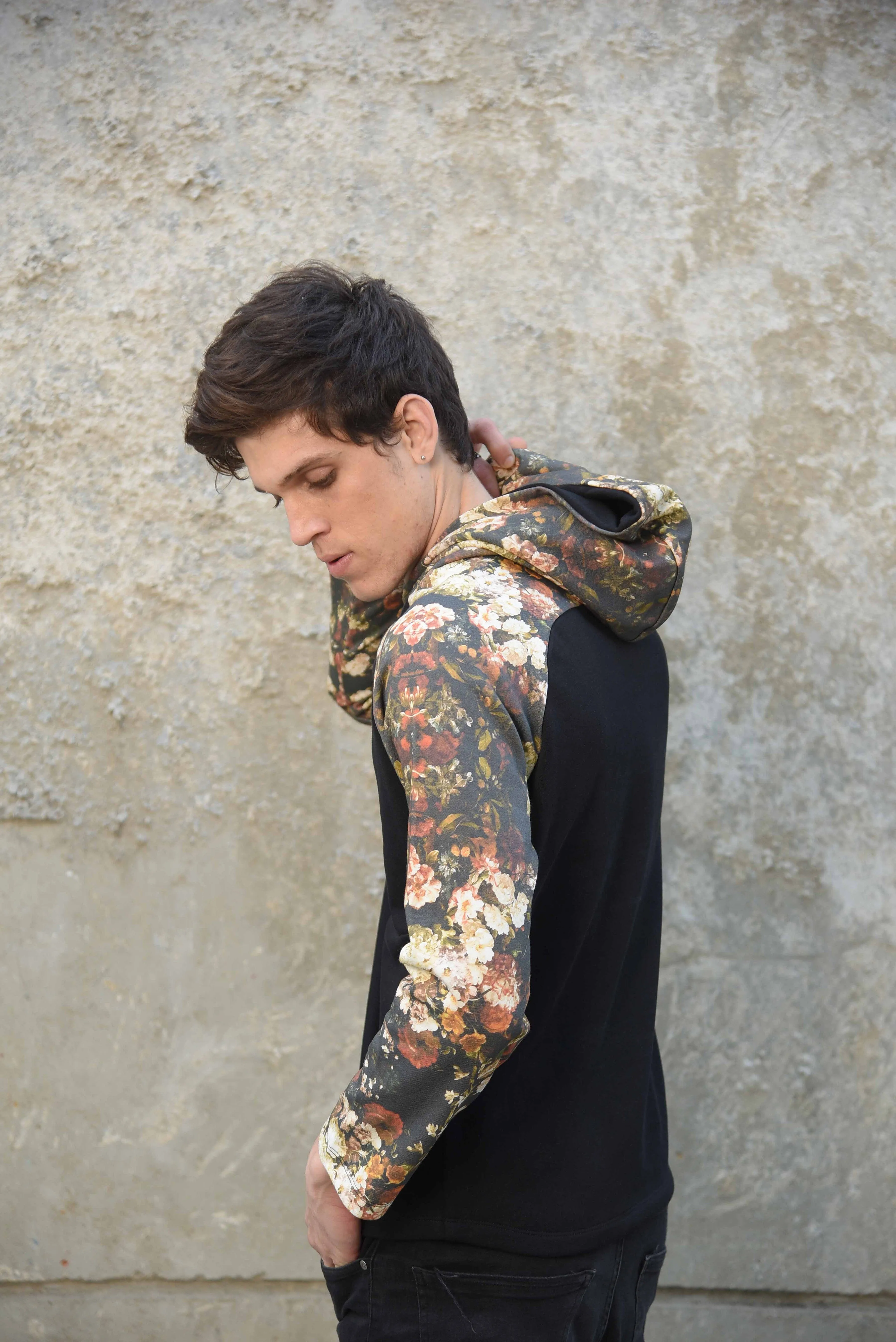 Floral Sleeve Hoodie
