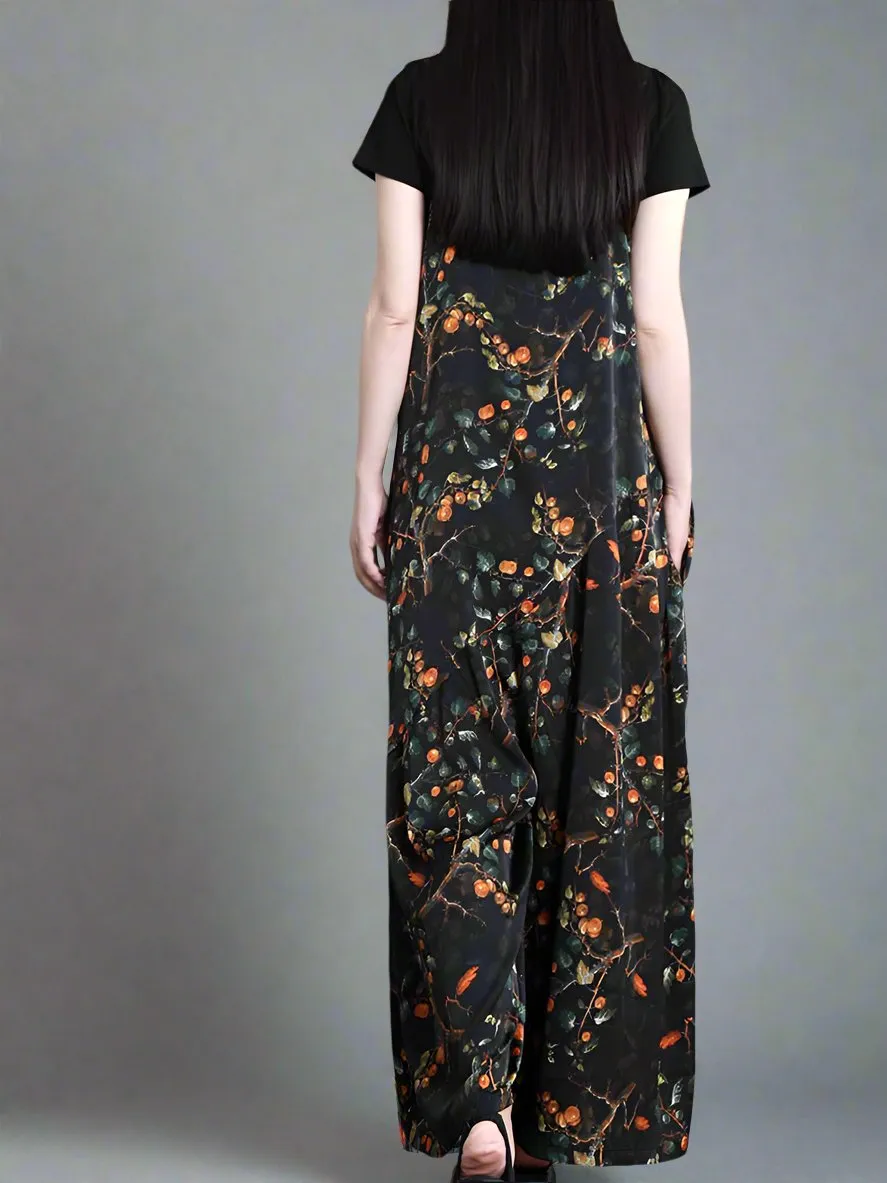 Floral Suspender Overall Dungaree