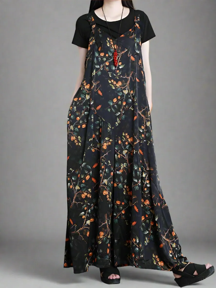 Floral Suspender Overall Dungaree