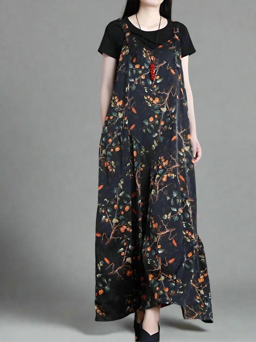 Floral Suspender Overall Dungaree