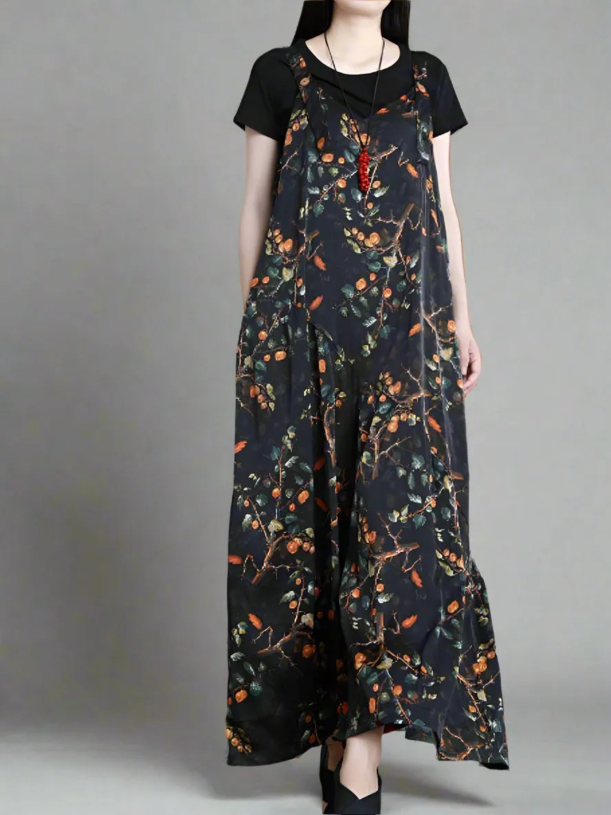 Floral Suspender Overall Dungaree