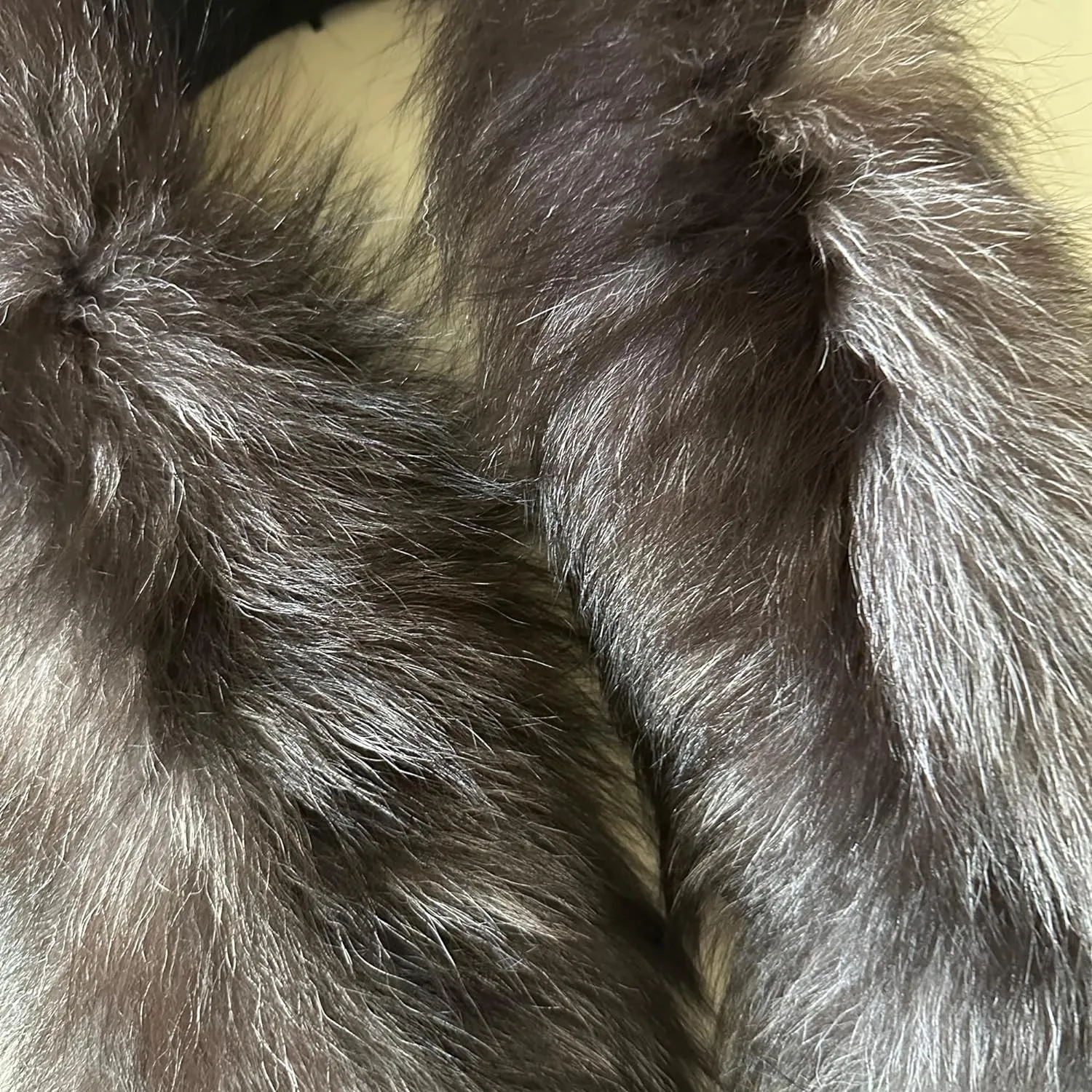 Fluffy Collar Grey Silver Fur Fox for winter coat parka hood 75 cm Mens and Womens
