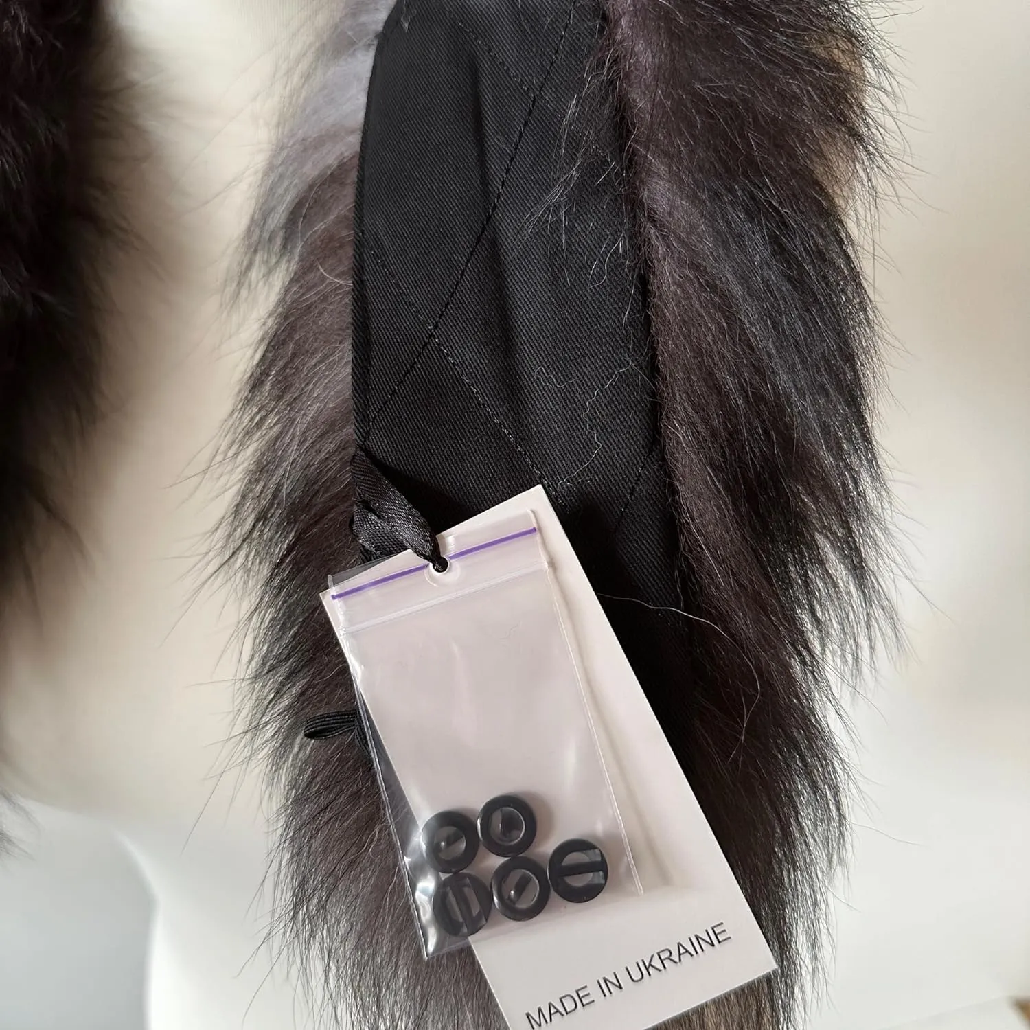 Fluffy Collar Grey Silver Fur Fox for winter coat parka hood 75 cm Mens and Womens