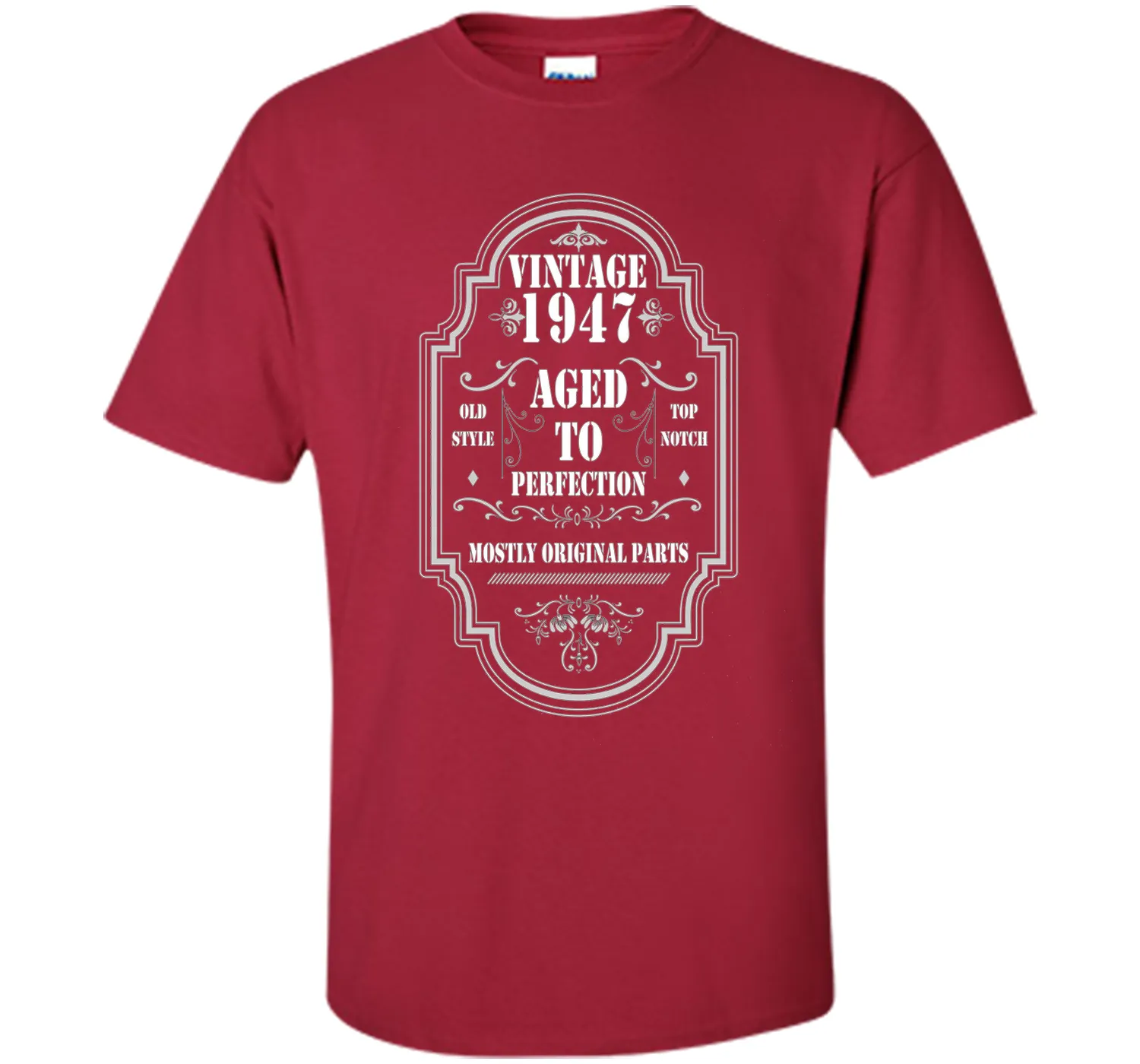 Funny birthday Tshirt for Men/Women. Vintage 1947 Tshirt
