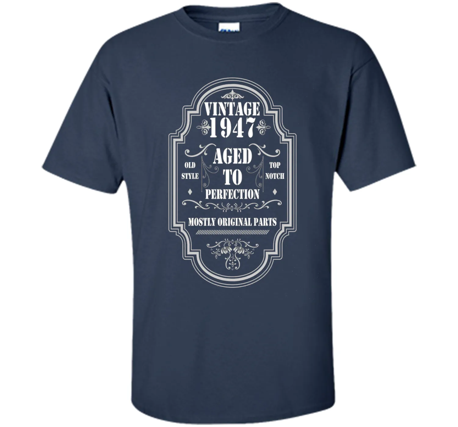 Funny birthday Tshirt for Men/Women. Vintage 1947 Tshirt