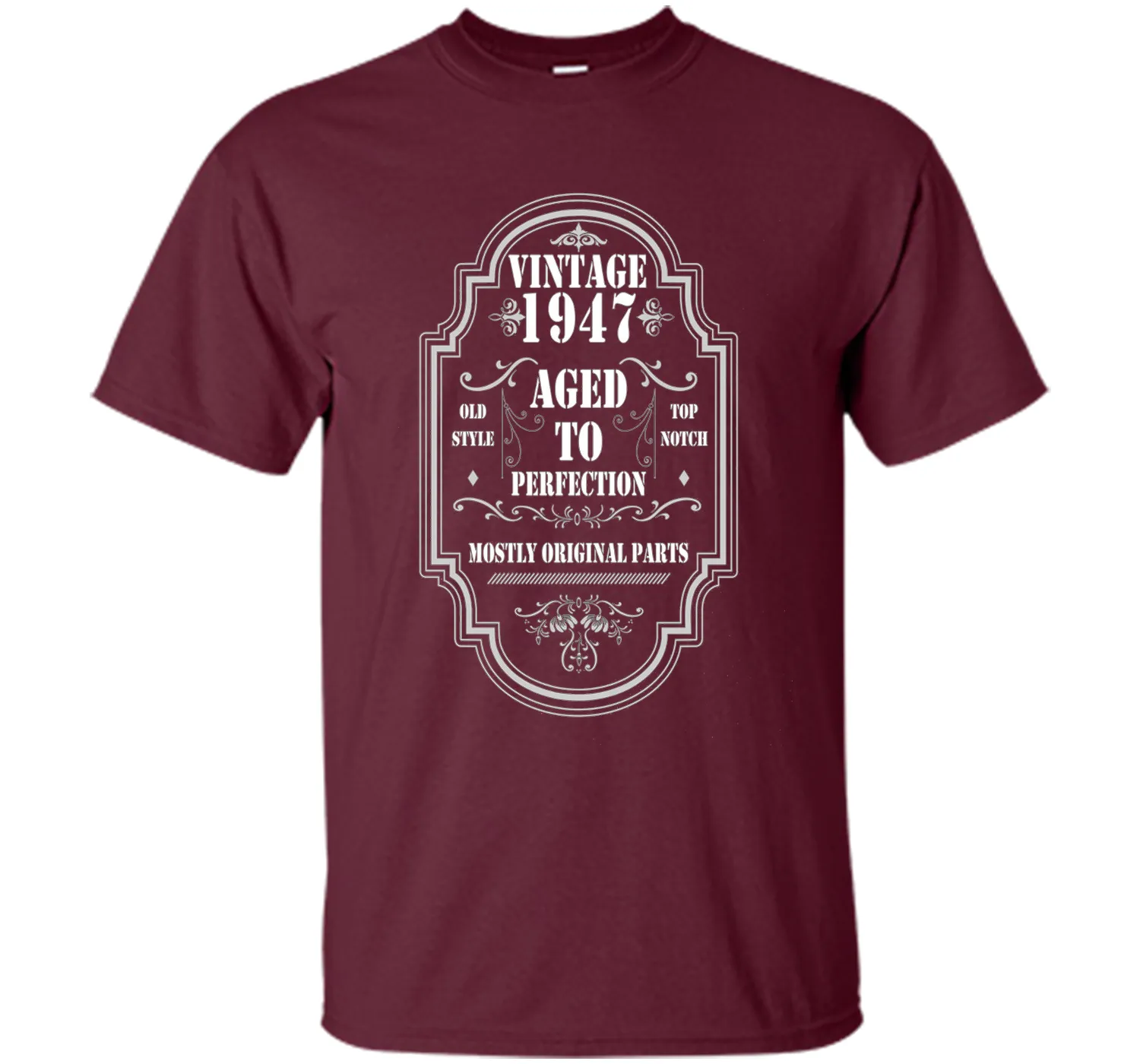 Funny birthday Tshirt for Men/Women. Vintage 1947 Tshirt